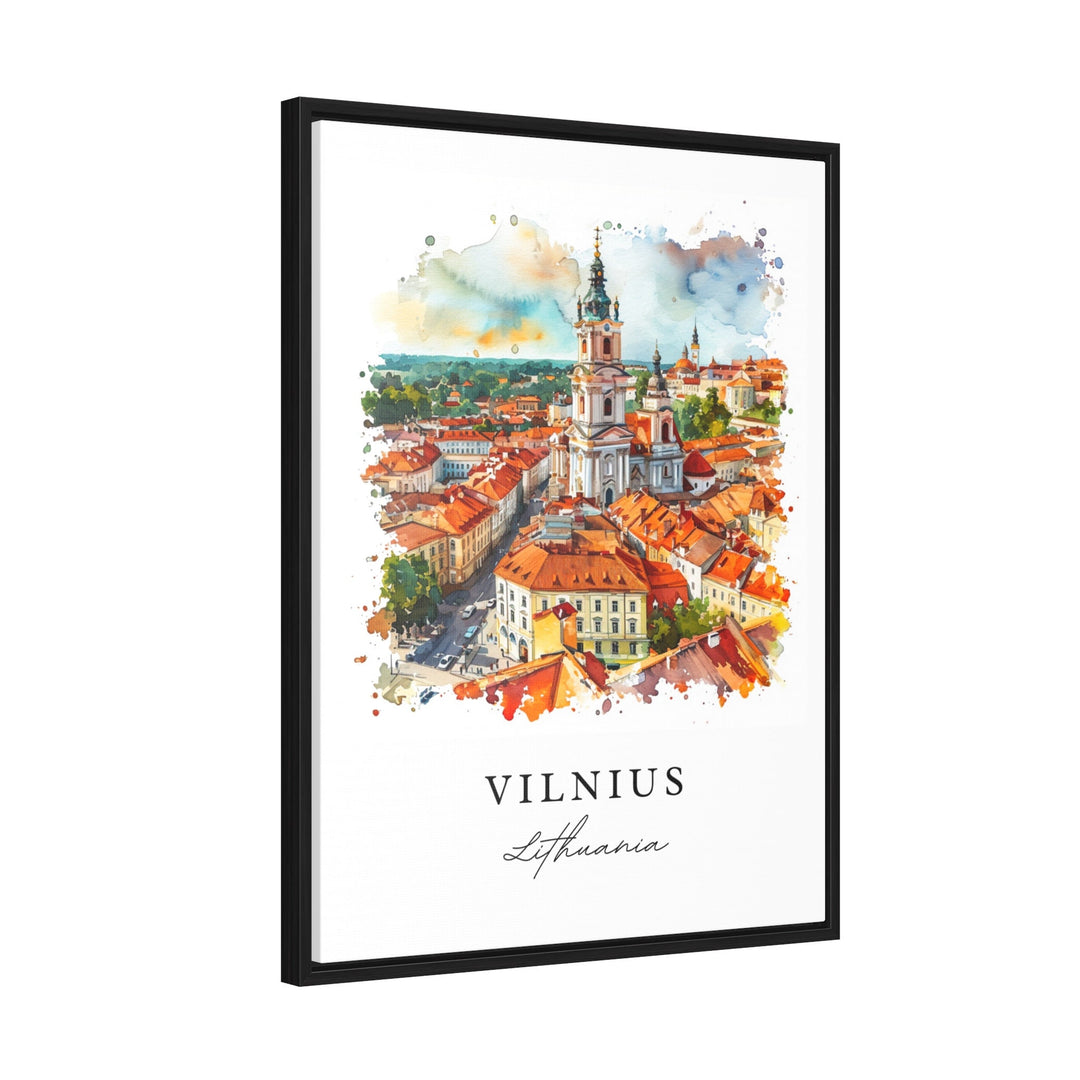 Vilnius watercolor travel art - Lithuania, Vilnius print, Wedding gift, Birthday present, Custom Text, Perfect Gift