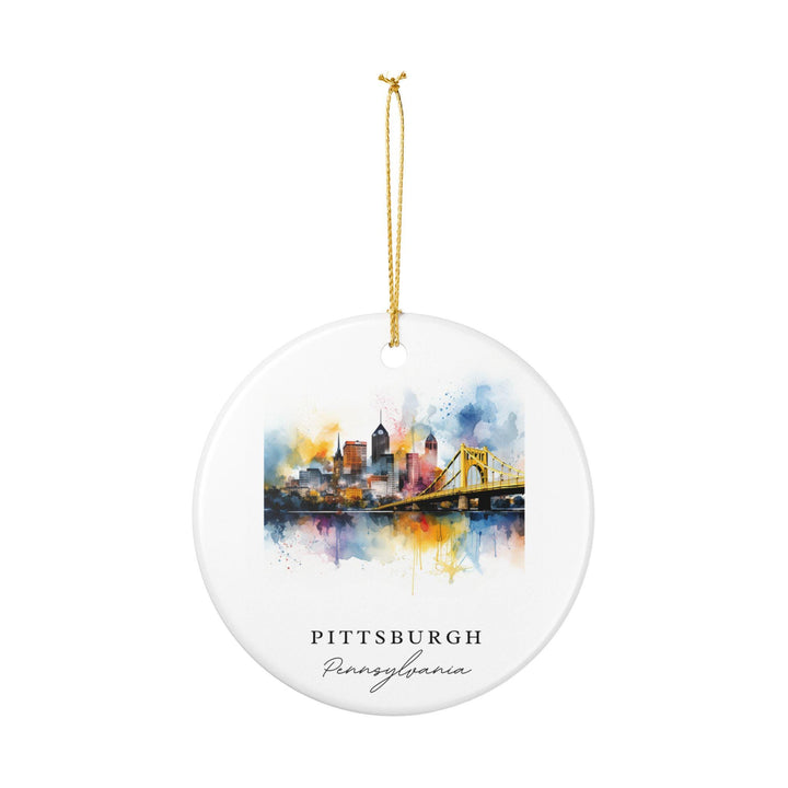 Pittsburgh Ornament: Unique Pittsburgh PA Souvenir, Pittsburgh Xmas Decor, and Authentic Pittsburgh Pennsylvania Gift