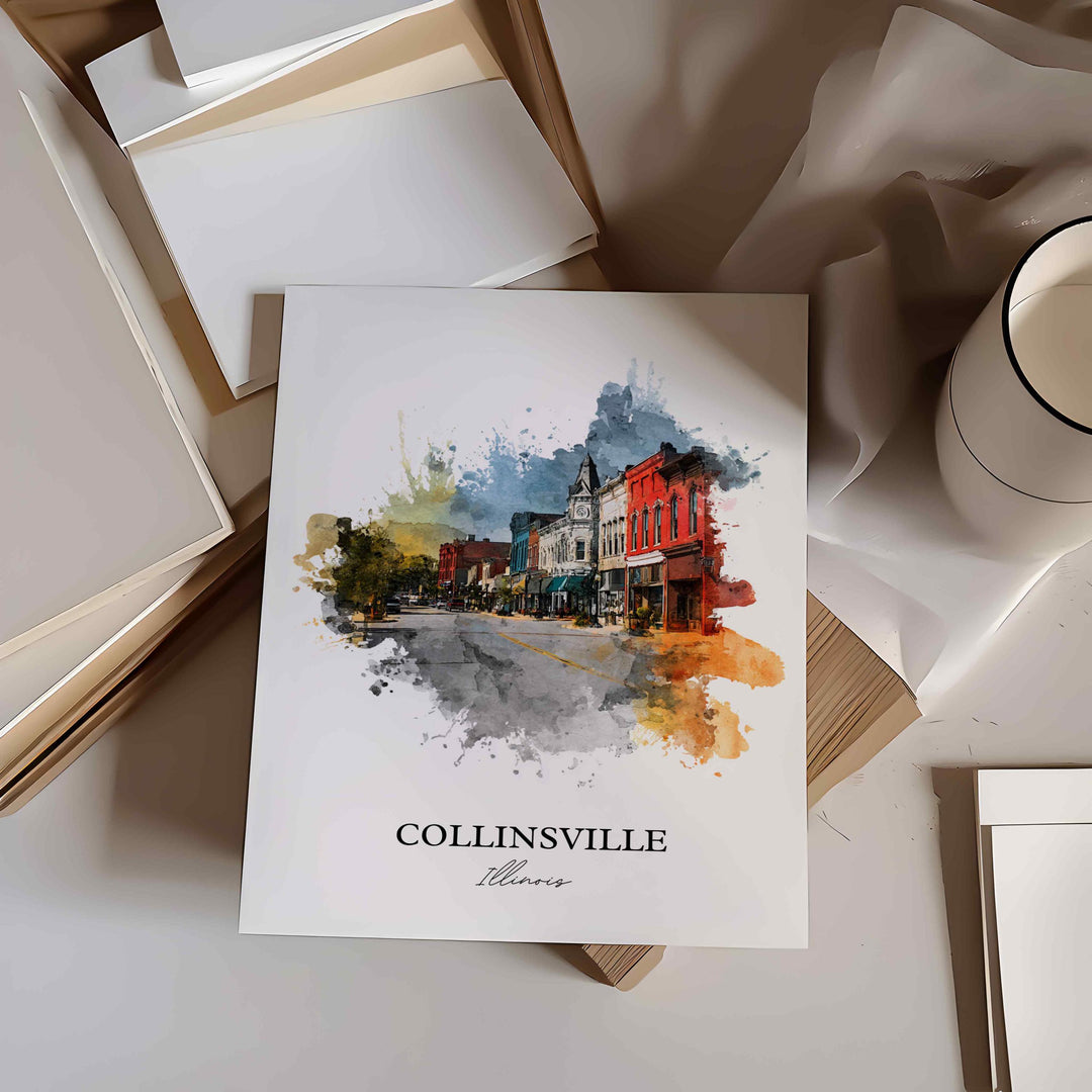 Collinsville, Illinois – Watercolor Art Print