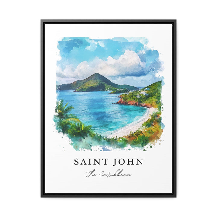 Saint John Wall Art, St John Print, St John Caribbean Watercolor Art, St John Gift,