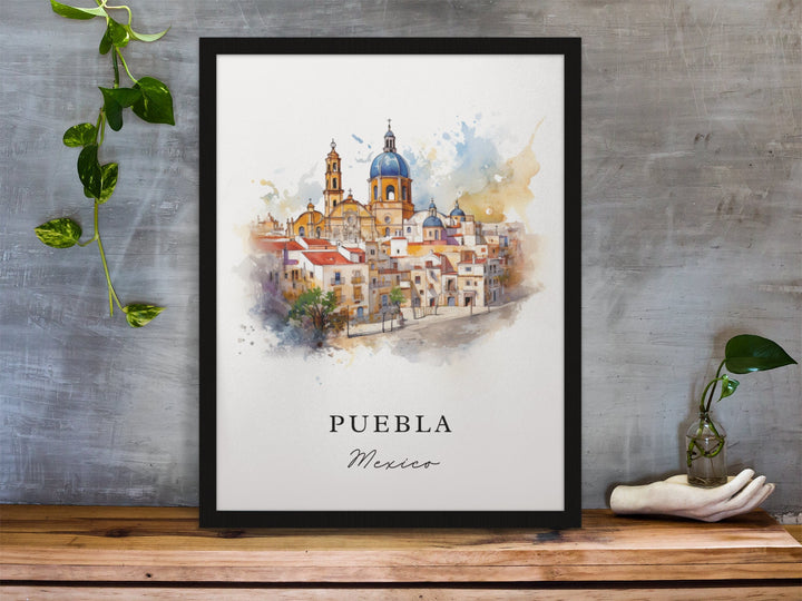 Puebla Mexico wall art - Mexico, Puebla poster, Puebla MX Wedding gift, Puebla Mexico Birthday present, Custom Text, Personalised Gift