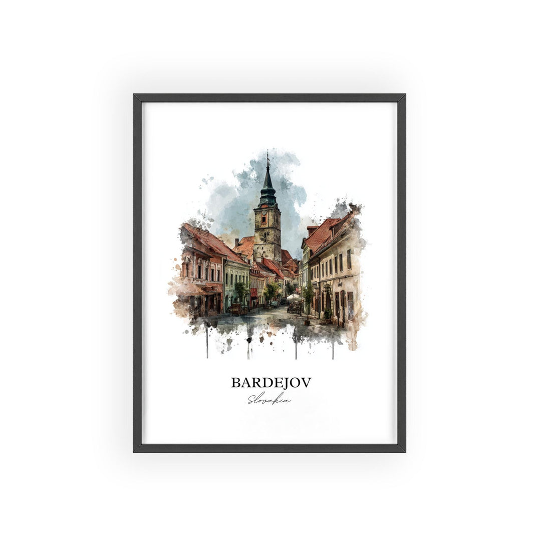 Bardejov, Slovakia – Watercolor Art Print