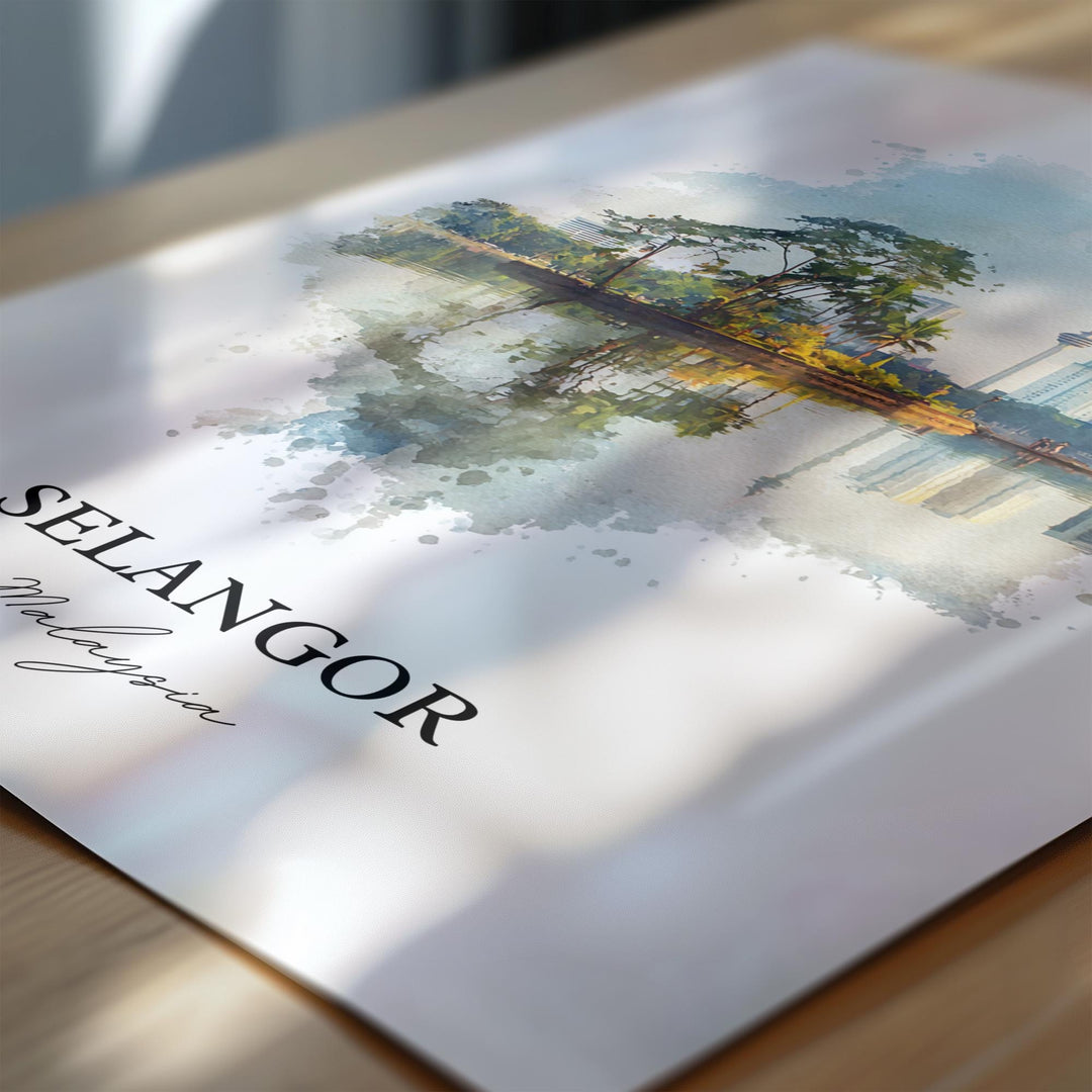 Selangor, Malaysia – Watercolor Art Print