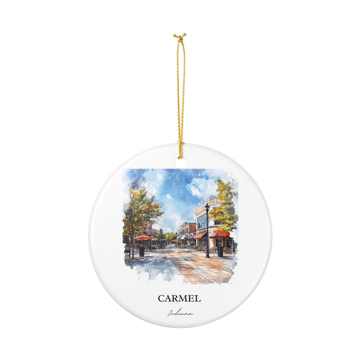 Carmel Indiana Ornament: Unique Carmel IN Souvenir, Carmel Indiana Xmas Decor, and Authentic Indiana Gift