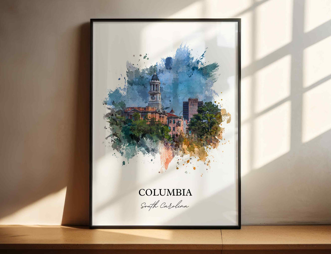 Columbia, South Carolina – Watercolor Art Print