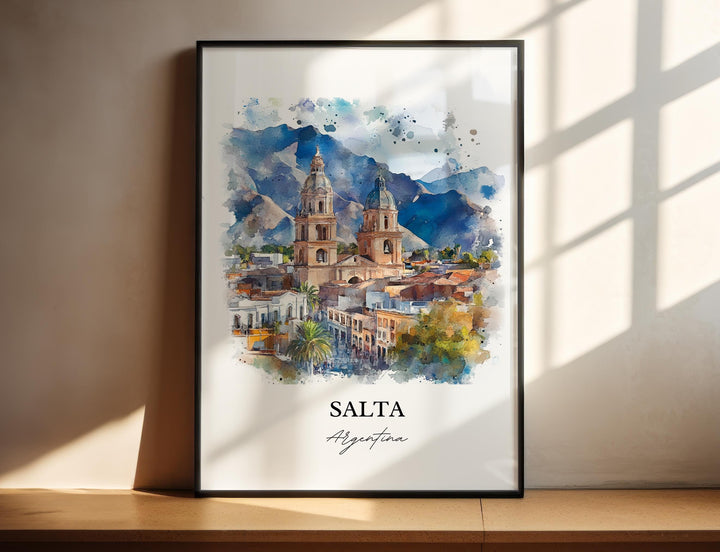 Salta Argentina Wall Art, Argentina Print, Argentina Watercolor Art, Salta Argentina Gift, Travel Print, Travel Poster, Housewarming Gift