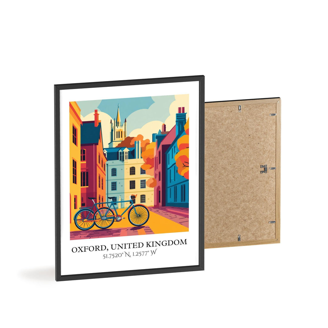 Oxford UK Art, Oxford UK Retro Travel Art, Oxford UK Home Decor, England Gift, England Travel Art, Travel Prints, Housewarming Gift