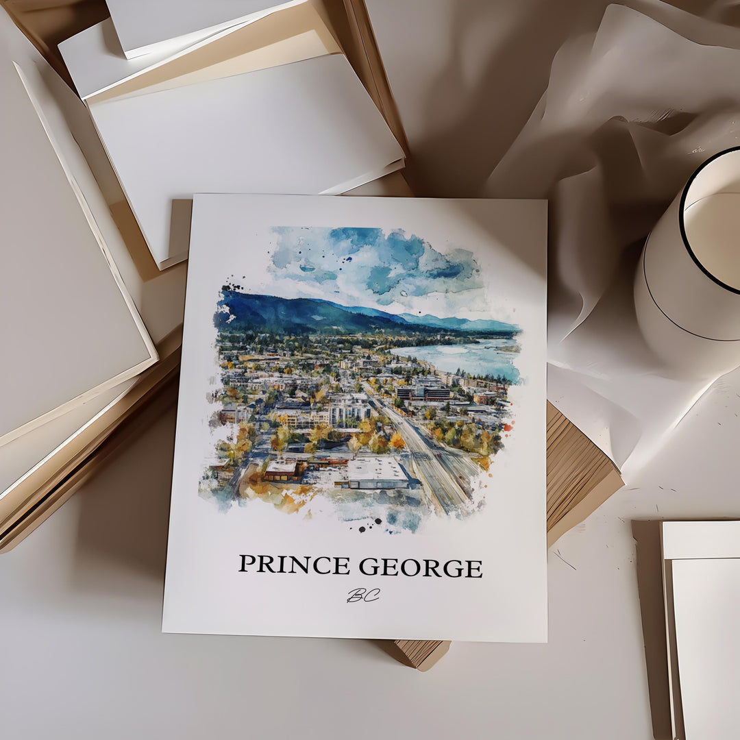 Prince George, Canada – Watercolor Art Print
