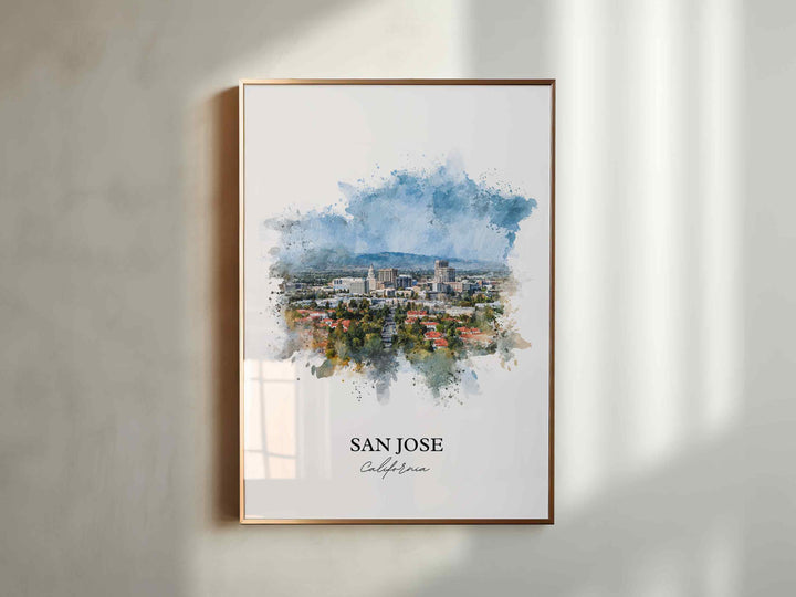 San Jose, CA – Watercolor Art Print