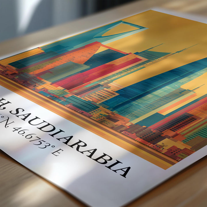 Riyadh Wall Art, Riyadh Retro Travel Art, Riyadh Home Decor, Riyadh Skyline Gift, Saudi Arabia Travel Art, Travel Prints, Housewarming Gift