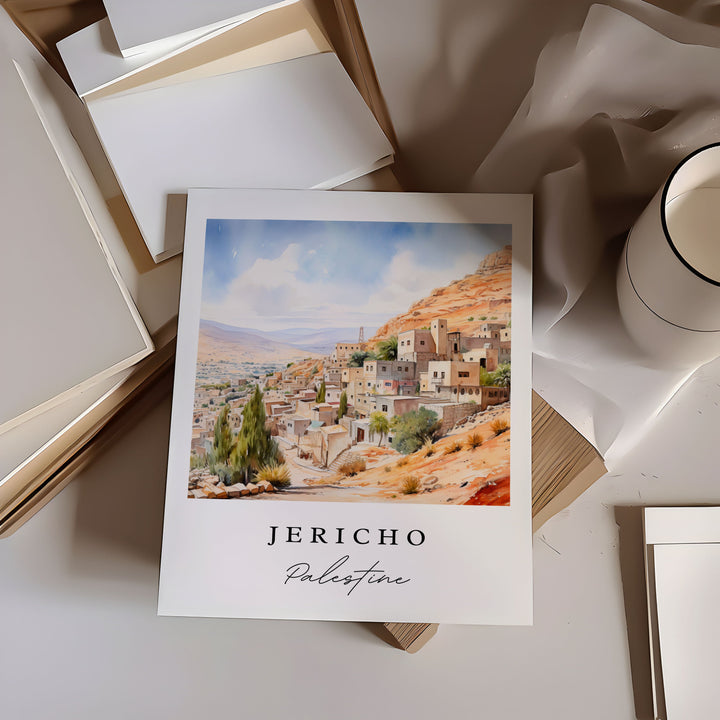 Jericho Palestine wall art - Palestine, Jericho poster print, Wedding gift, Birthday present, Custom Text, Perfect Gift