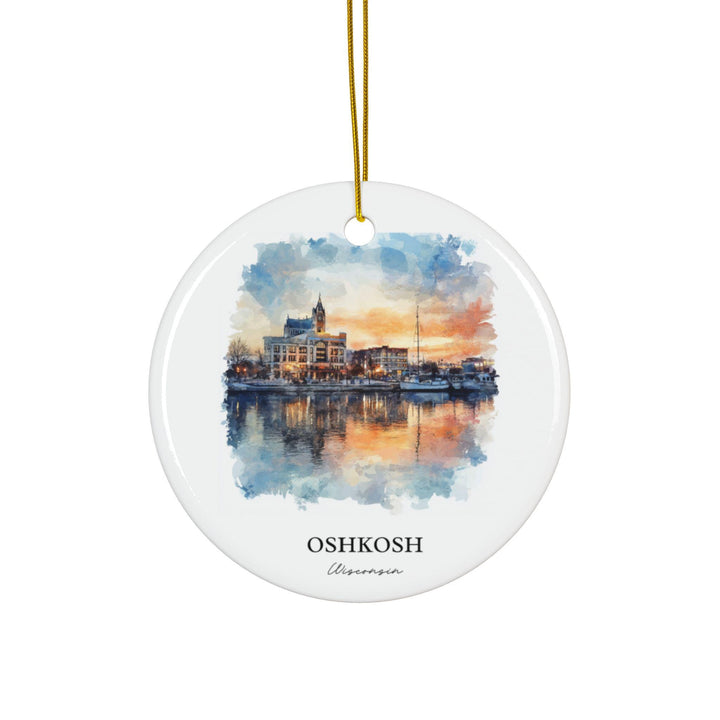 Oshkosh WI Ornament: Unique Oshkosh Souvenir, Oshkosh WI Xmas Decor, and Authentic Wisconsin Gift