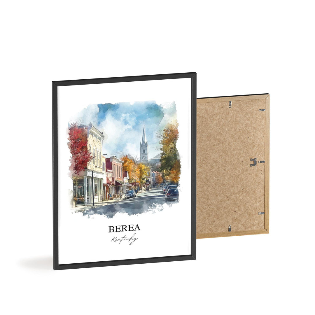 Berea KY Wall Art, Madison County KY Print, Kentucky Watercolor Art, Berea Kentucky Gift, Travel Print, Travel Poster, Housewarming Gift