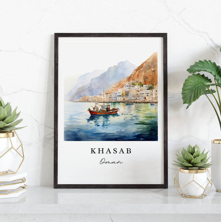 Khasab Oman wall art - Oman, Khasab poster print, Khasab Wedding gift, Khasab Oman Birthday present, Custom Text, Perfect Gift