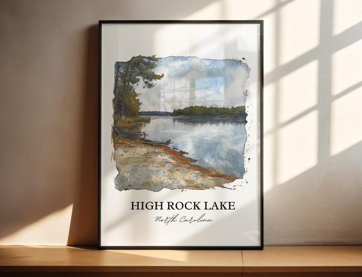 High Rock Lake Wall Art, Yadkin River Print, North Carolina Artwork, High Rock Lake Gift, Travel Print, Travel Poster, Housewarming Gift
