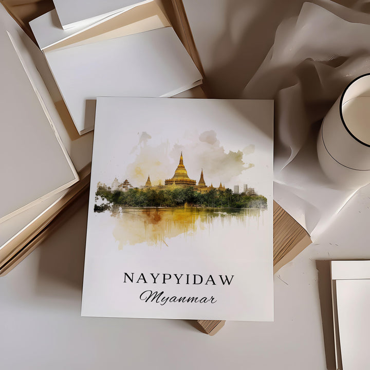 Naypyidaw Myanmar wall art - Myanmar, Naypyidaw poster, Myanmar Wedding gift, Birthday present, Custom Text, Personalised Gift