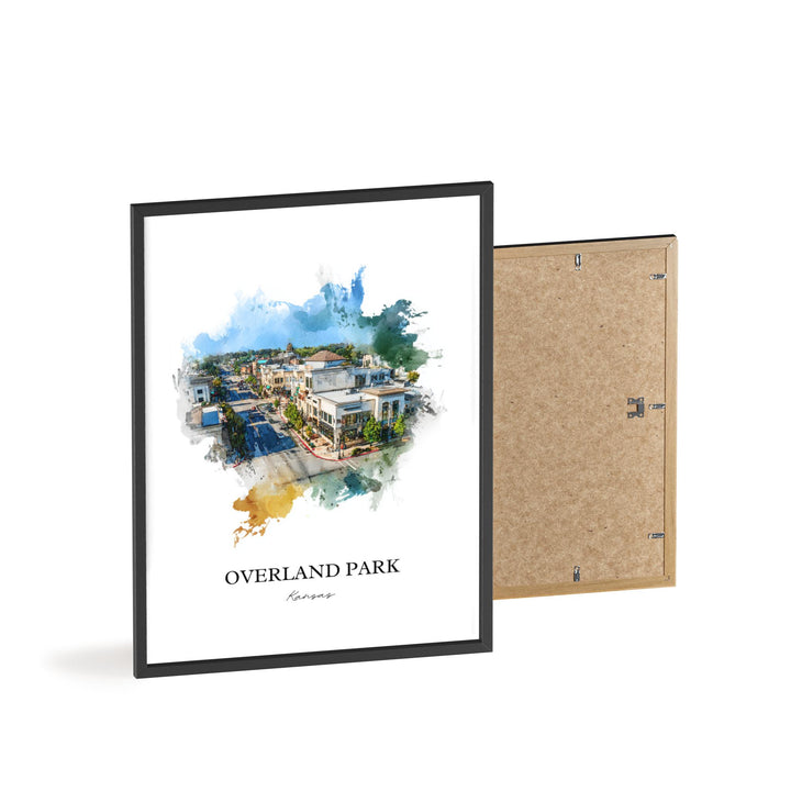 Overland Park, Kansas Wall Art, Kansas Print, Overland Park Watercolor Art, Johnson County Gift, Travel Print, Travel Poster, Housewarming Gift