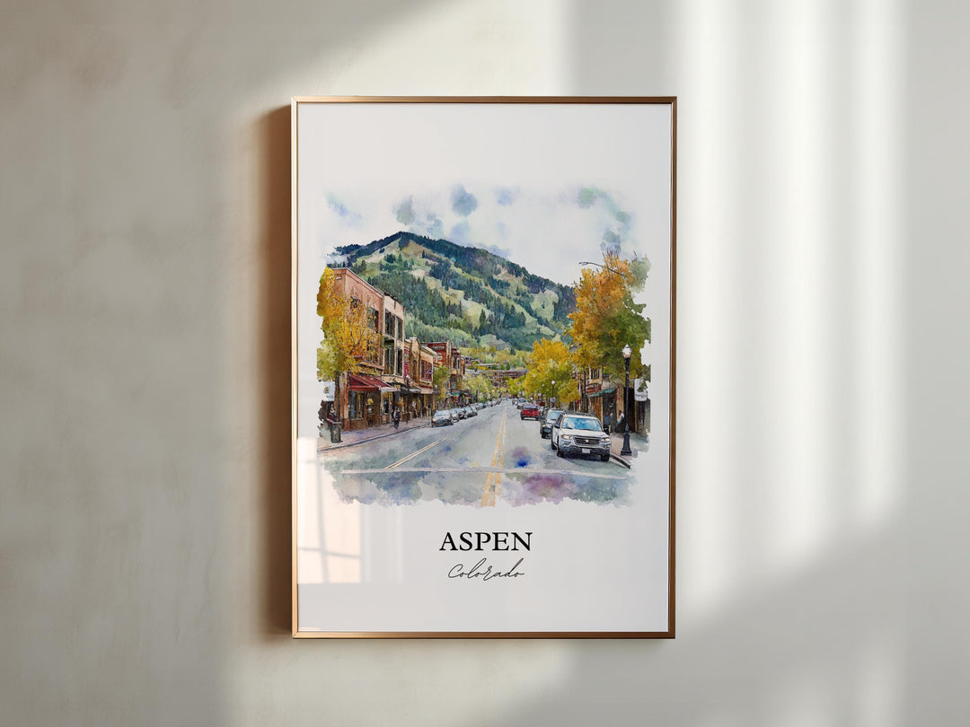 Aspen, Colorado, USA – Watercolor Art Print