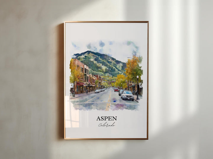 Aspen, Colorado, USA – Watercolor Art Print