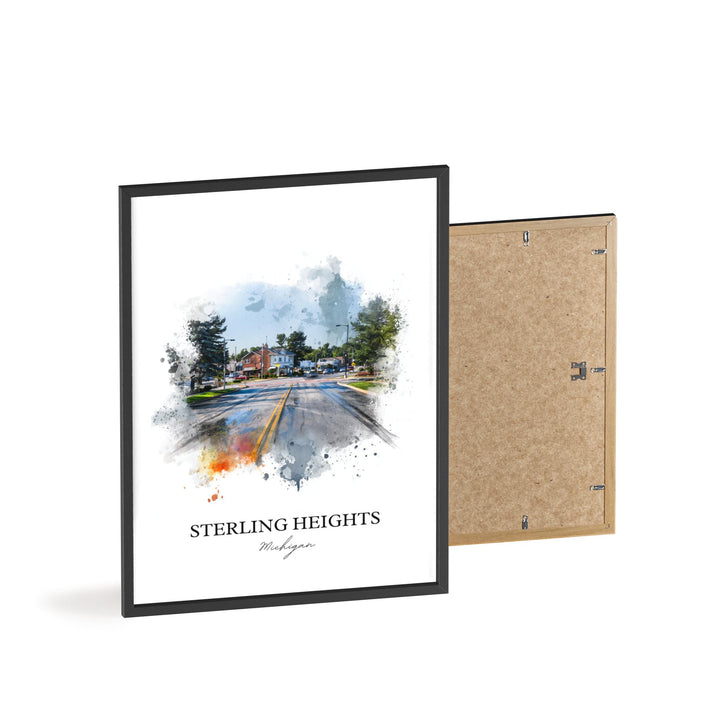 Sterling Heights, Michigan – Watercolor Art Print