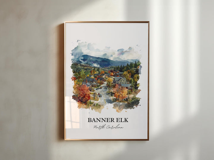 Banner Elk NC Wall Art, Blue Ridge NC Print, North Carolina Watercolor, Banner Elk NC Gift, Travel Print, Travel Poster, Housewarming Gift