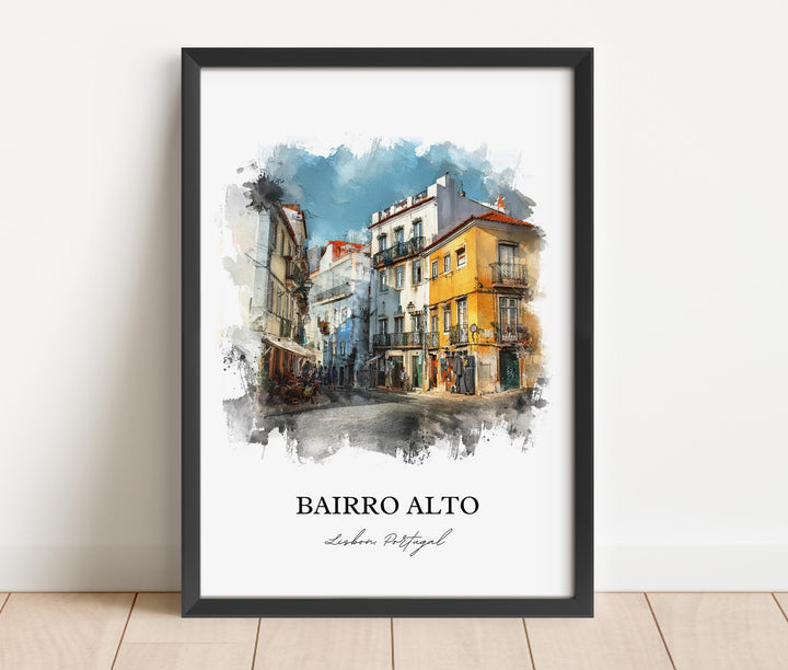 Bairro Alta, Portugal – Watercolor Art Print