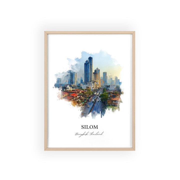 Silom Bangkok Wall Art, Bangkok Print, Bangkok Watercolor Art, Bangkok Thailand Gift, Travel Print, Travel Poster, Housewarming Gift