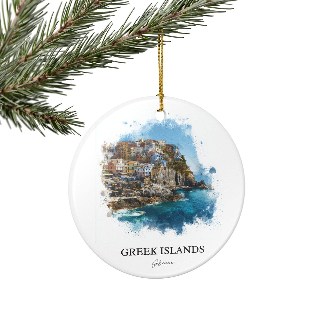 Greek Islands Ornament: Unique Greece Souvenir, Greek Islands Xmas Decor, and Authentic Greek Islands Gift
