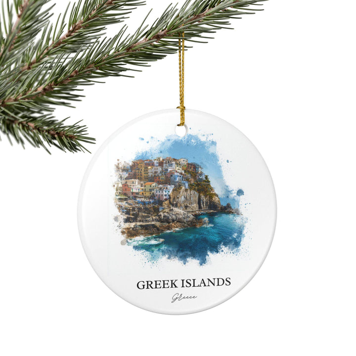 Greek Islands Ornament: Unique Greece Souvenir, Greek Islands Xmas Decor, and Authentic Greek Islands Gift