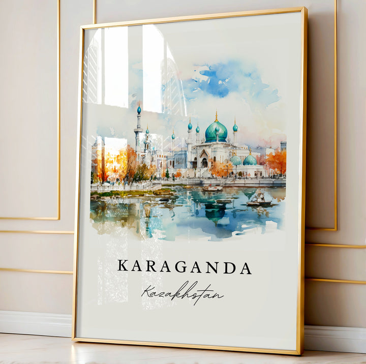 Karaganda wall art - Kazakhstan, Karaganda print, Wedding gift, Karaganda Birthday present, Custom Text, Perfect Gift