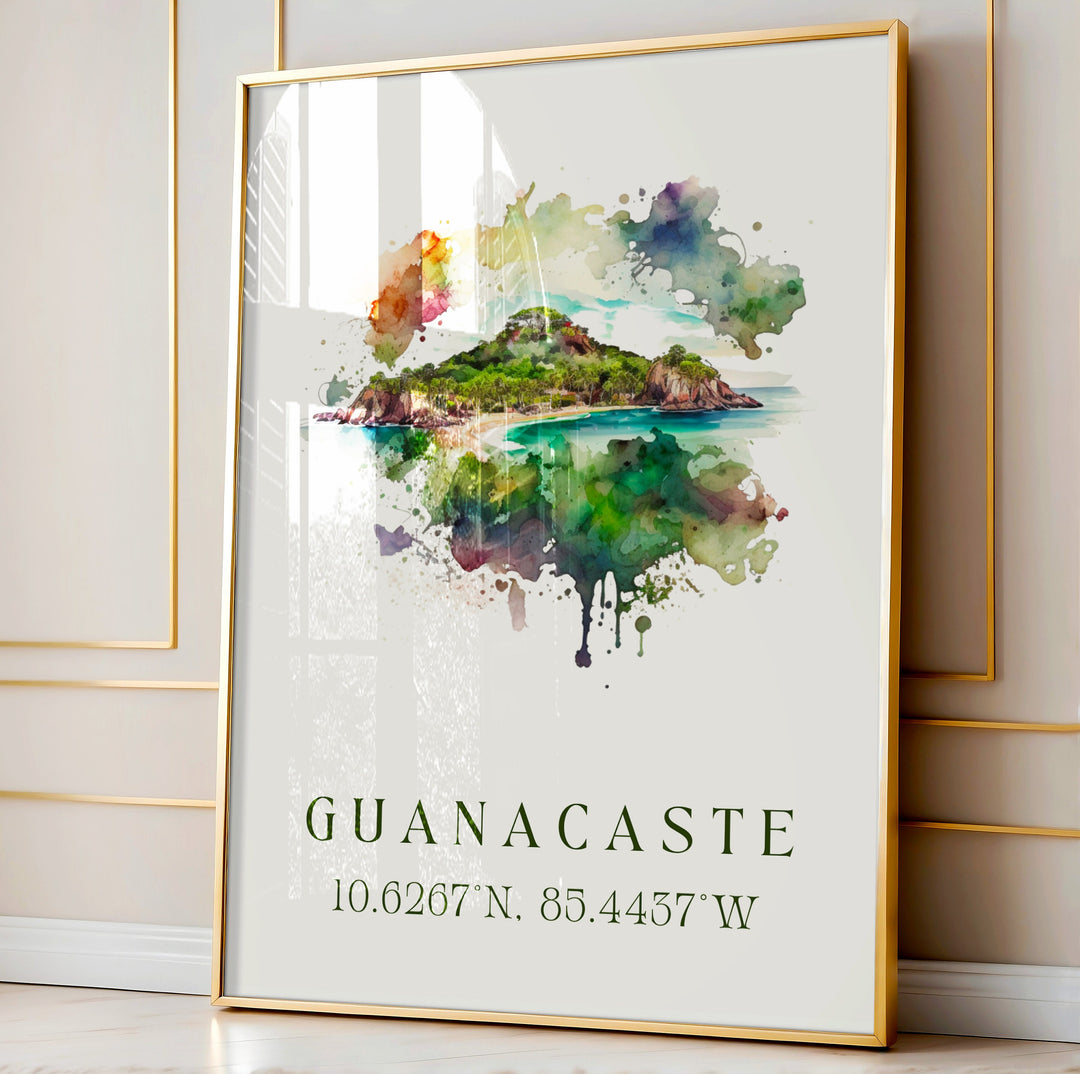 Guanacaste Costa Rica wall art - Costa Rica, Peninsula Papagayo poster, Wedding gift, Birthday present, Custom Text, Personalised Gift