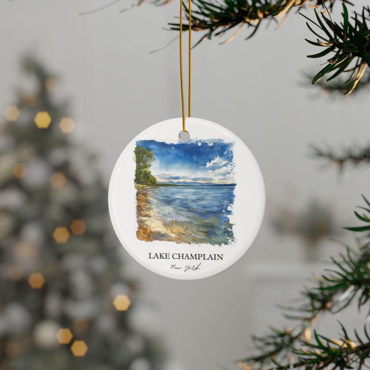 Lake Champlain Ornament: Unique Lake Champlain Souvenir, Lake Champlain Xmas Decor, and Authentic Upstate NY Gift