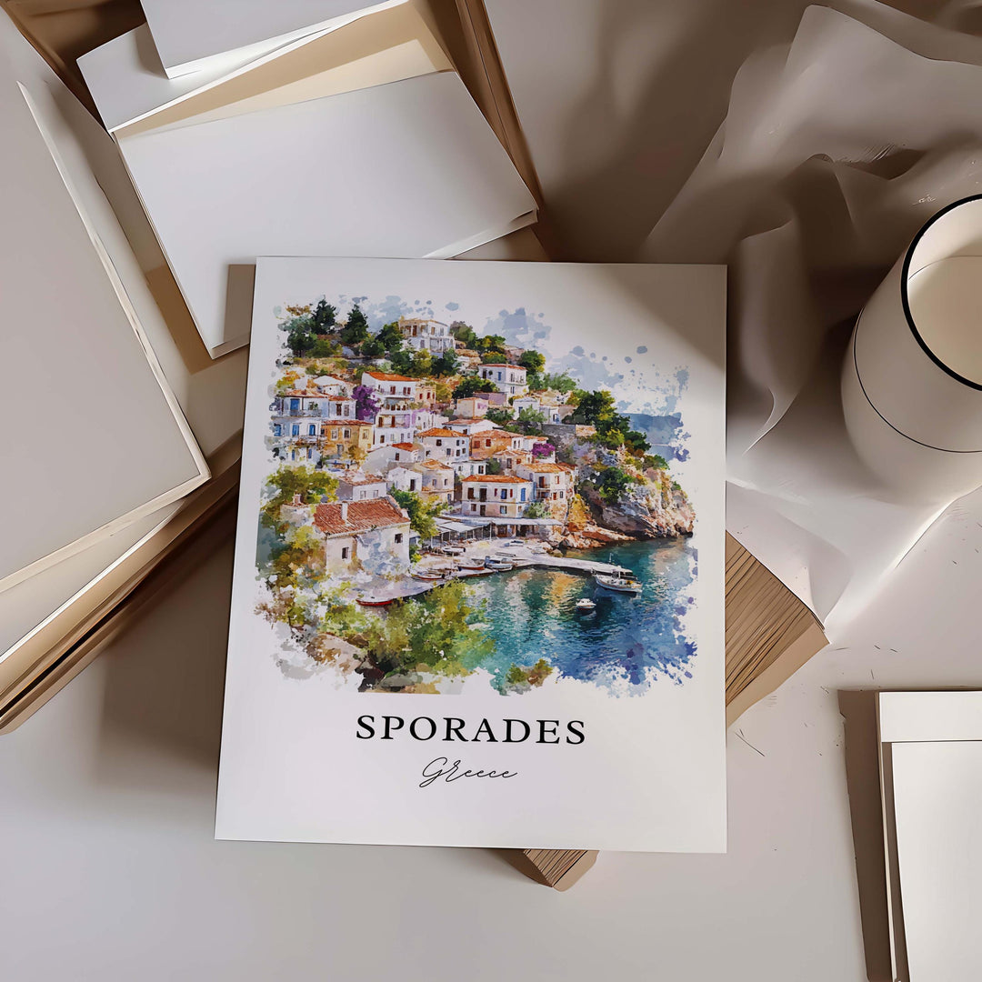 Sporades Islands, Greece – Watercolor Art Print