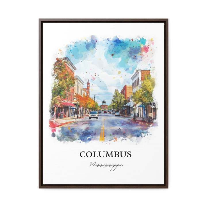 Columbus MS Art, Lowndes County Print, Mississippi Watercolor, Columbus Mississippi Gift, Travel Print, Travel Poster, Housewarming Gift