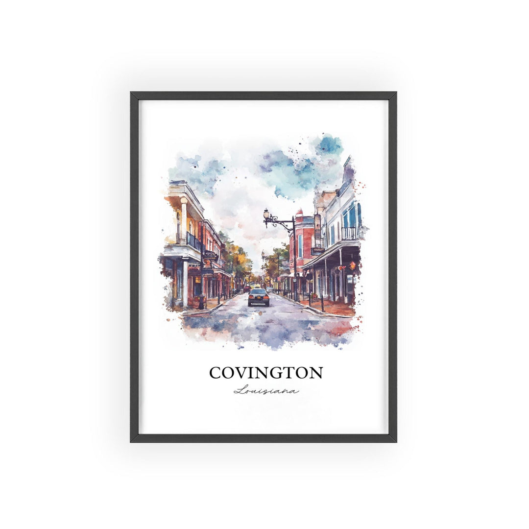 Covington Louisiana Wall Art, Covington LA Print, Louisiana Watercolor Art, St. Tammany Gift, Travel Print, Travel Poster, Housewarming Gift