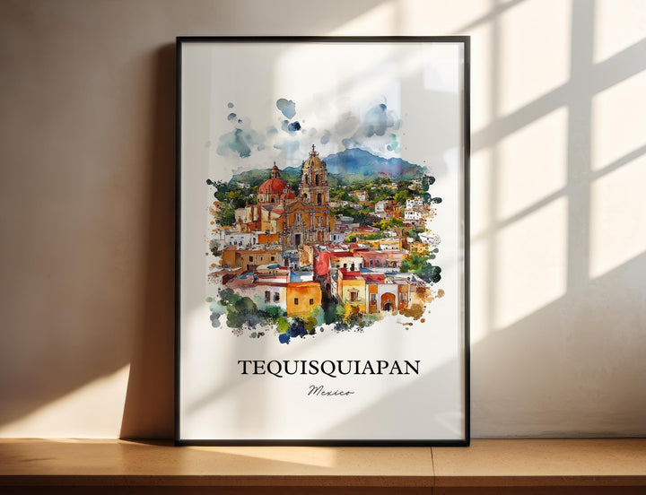 Tequisquiapan Wall Art, Querétaro Print, Mexico Watercolor Art, Tequisquiapan Gift, Travel Print, Travel Poster, Housewarming Gift