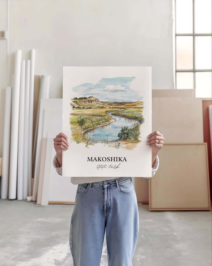 Makoshika State Park Art, Glendive MT Print, Montana Watercolor Art, Makoshika Park Gift, Travel Print, Travel Poster, Housewarming Gift