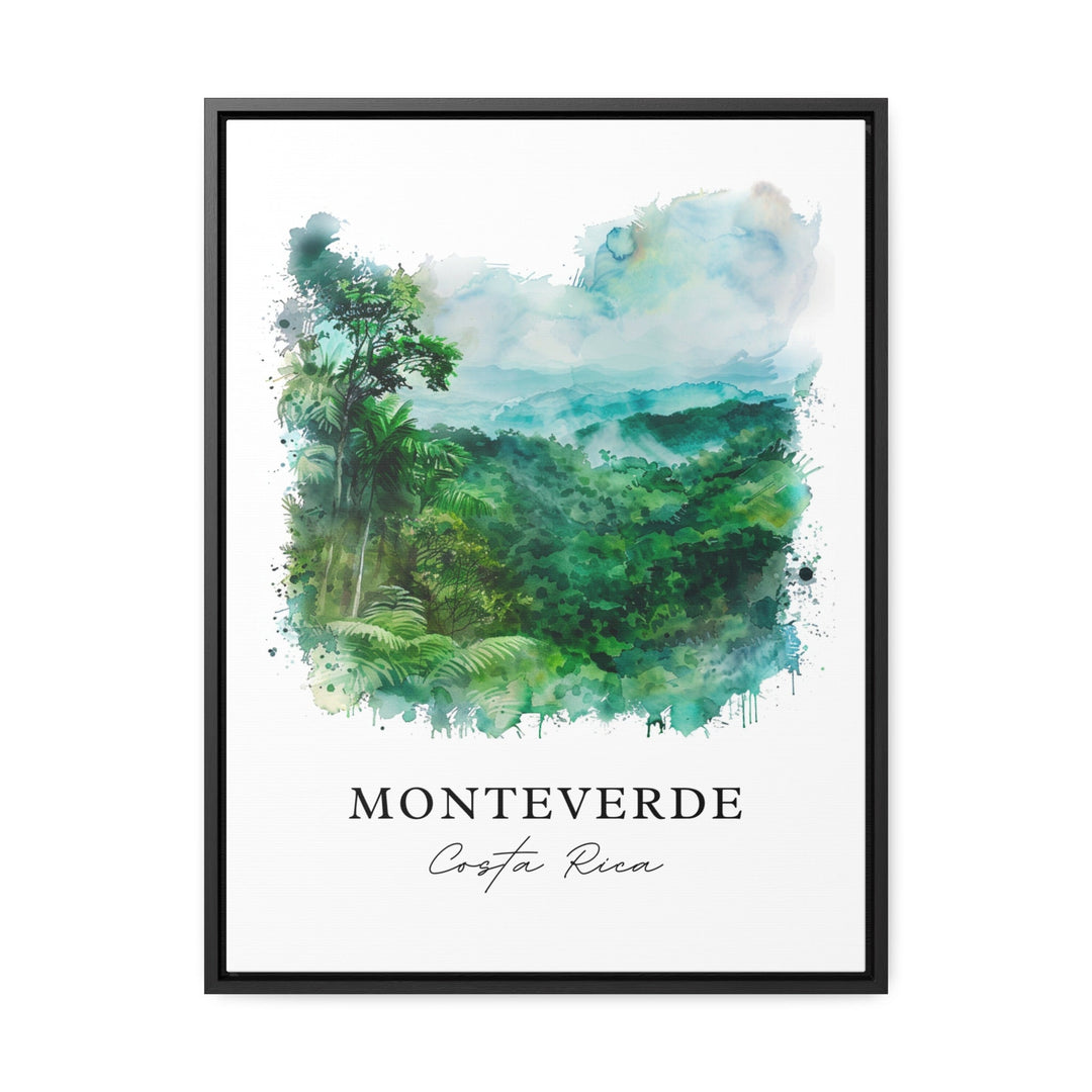 Monteverde CR Wall Art, Monteverde Costa Rica Print, Monteverde Watercolor, Puntarenas Gift,