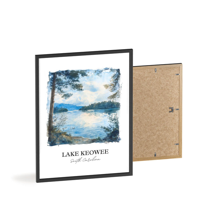 Lake Keowee SC Wall Art, Seneca SC Print, South Carolina Watercolor Art, Lake Keowee Gift, Travel Print, Travel Poster, Housewarming Gift