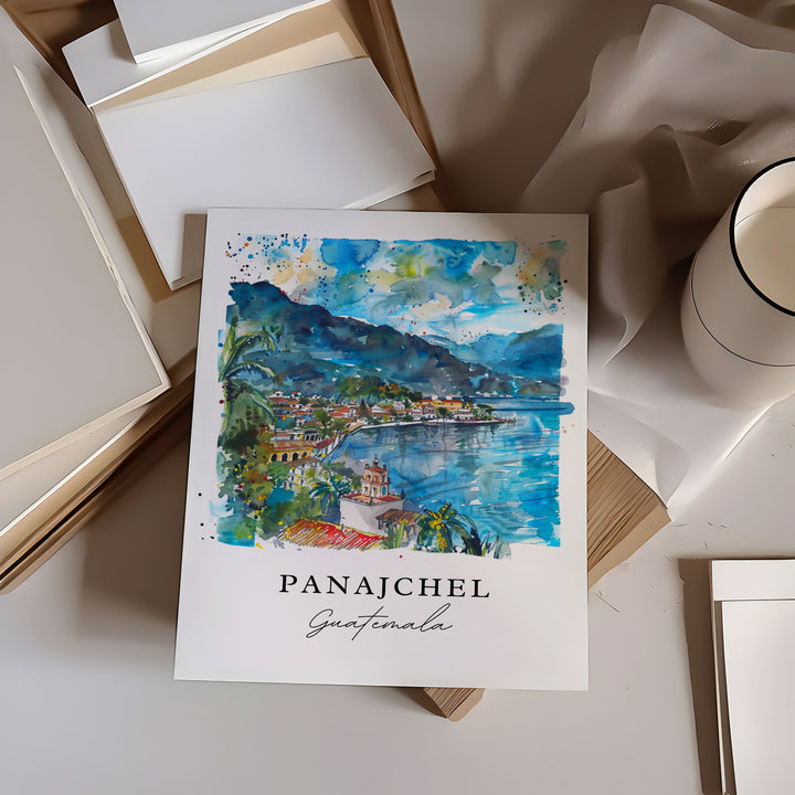 Panajchel Art Print, Panajchel Print, Guatemala Wall Art, Panajchel Gift, Travel Print, Travel Poster, Travel Gift, Housewarming Gift