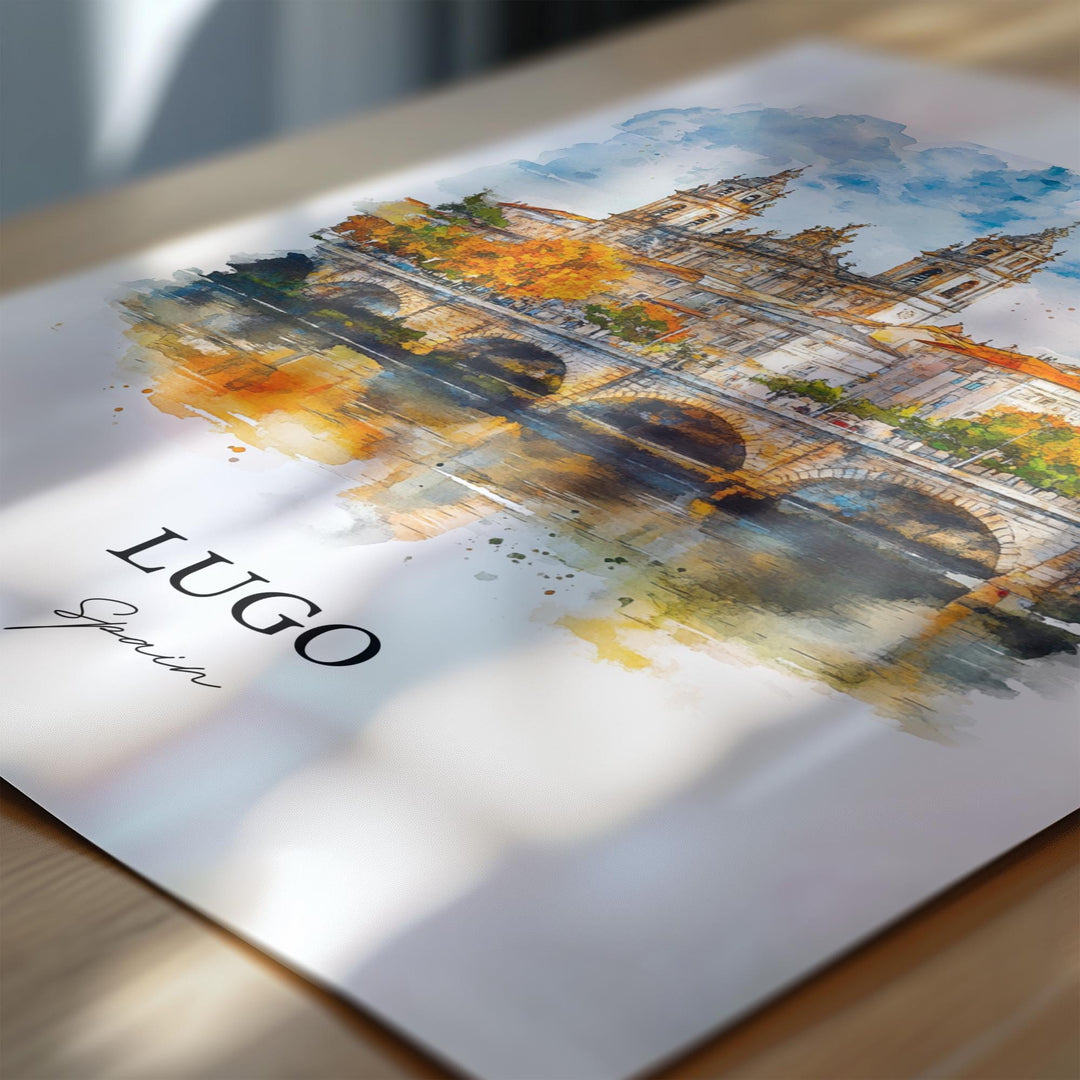 Lugo Spain Travel Print Wall Art Galicia Spain Wall Hanging Home Décor Lugo Spain Gift Art Lovers Spain Art Lover Gift Lugo Poster