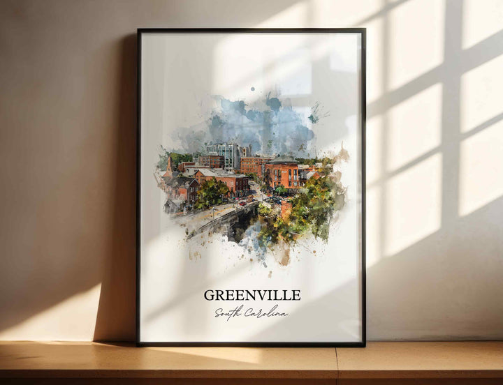 Greenville, South Carolina – Watercolor Art Print