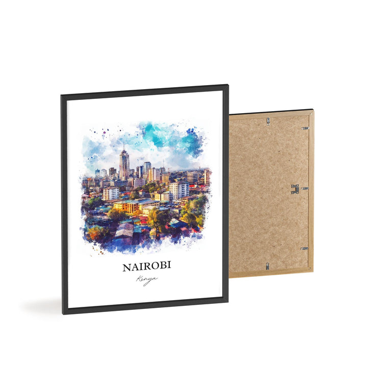 Nairobi Wall Art, Nairobi Print, Kenya Watercolor Art, Nairobi Kenya Gift, Travel Print, Travel Poster, Housewarming Gift
