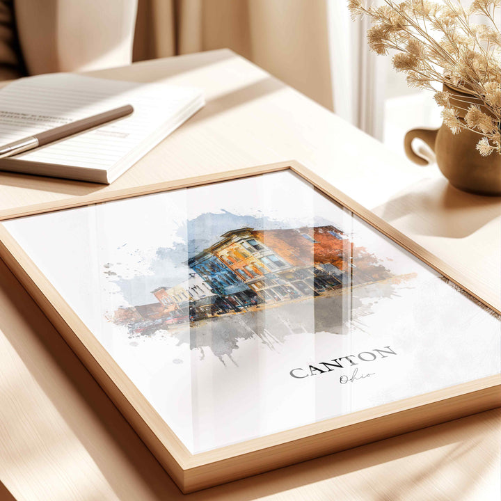 Canton, Ohio – Watercolor Art Print
