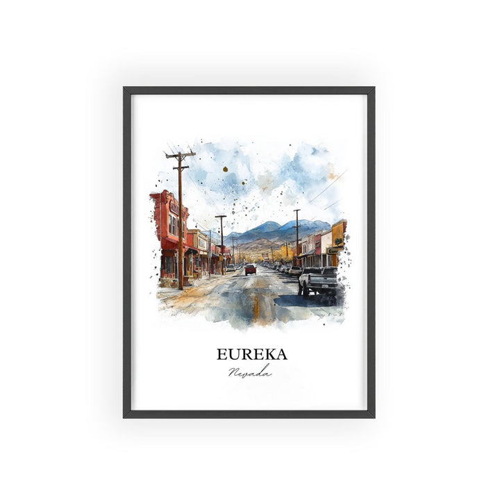 Eureka NV Wall Art, Eureka Nevada Print, Nevada Watercolor, Eureka Nevada Gift, Travel Print, Travel Poster, Housewarming Gift