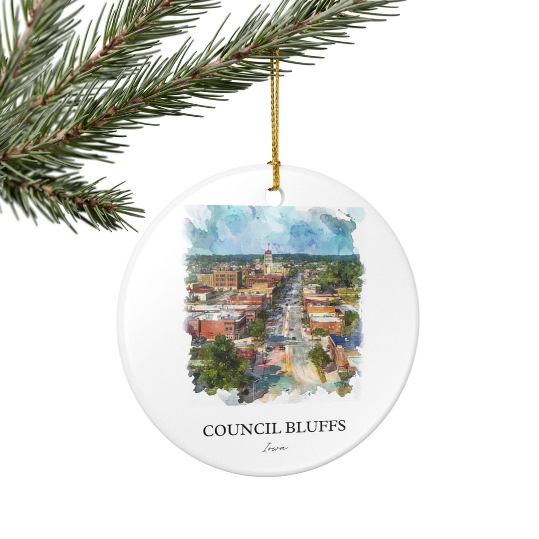Council Bluffs Ornament: Unique Council Bluffs Souvenir, Iowa Xmas Decor, and Authentic Council Bluffs Gift