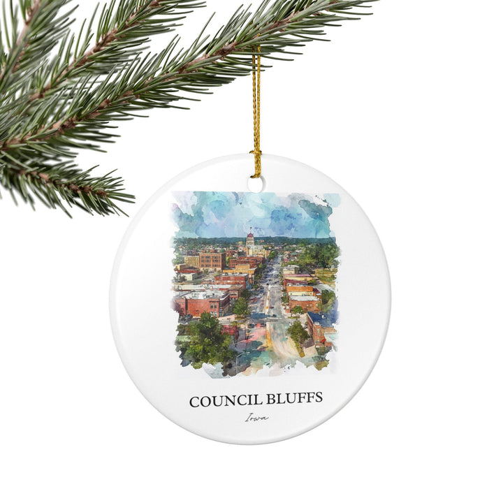 Council Bluffs Ornament: Unique Council Bluffs Souvenir, Iowa Xmas Decor, and Authentic Council Bluffs Gift