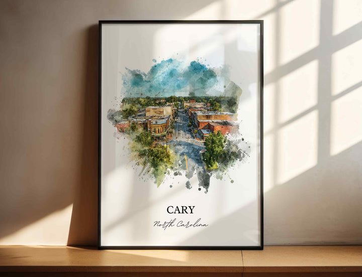 Cary, North Carolina – Watercolor Art Print
