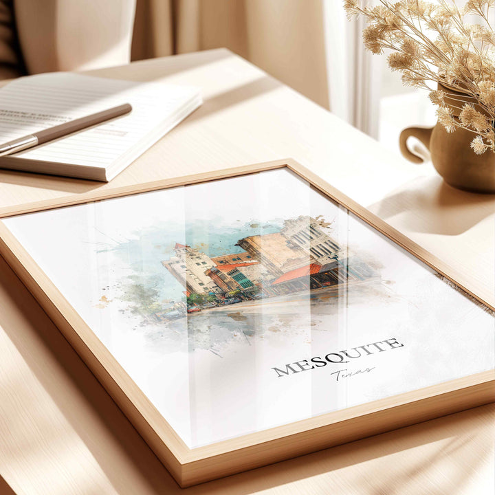 Mesquite, Texas – Watercolor Art Print