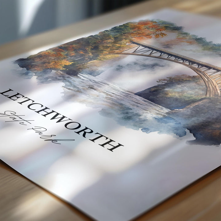Letchworth State Park Art, Livingston County Print, Genesee River Artwork, Letchworth Gift, Travel Print, Travel Poster, Housewarming Gift